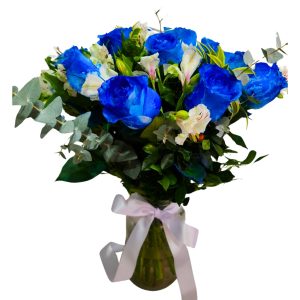 Bouquet de Rosas Colombianas Azuis