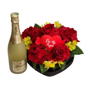 Coraçao com Rosas e Vinho
