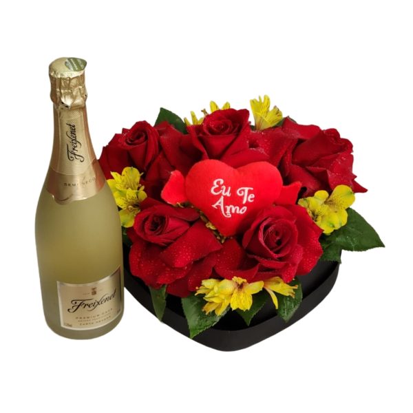 Coraçao com Rosas e Vinho