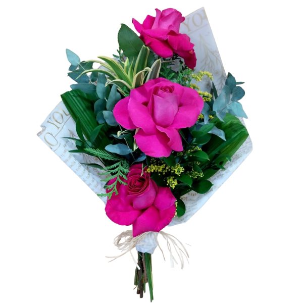 Bouquet Espalmado de Rosas Rosas Colombianas pink