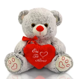 Urso de Pelúcia 36 cm - Mesclado Cinza